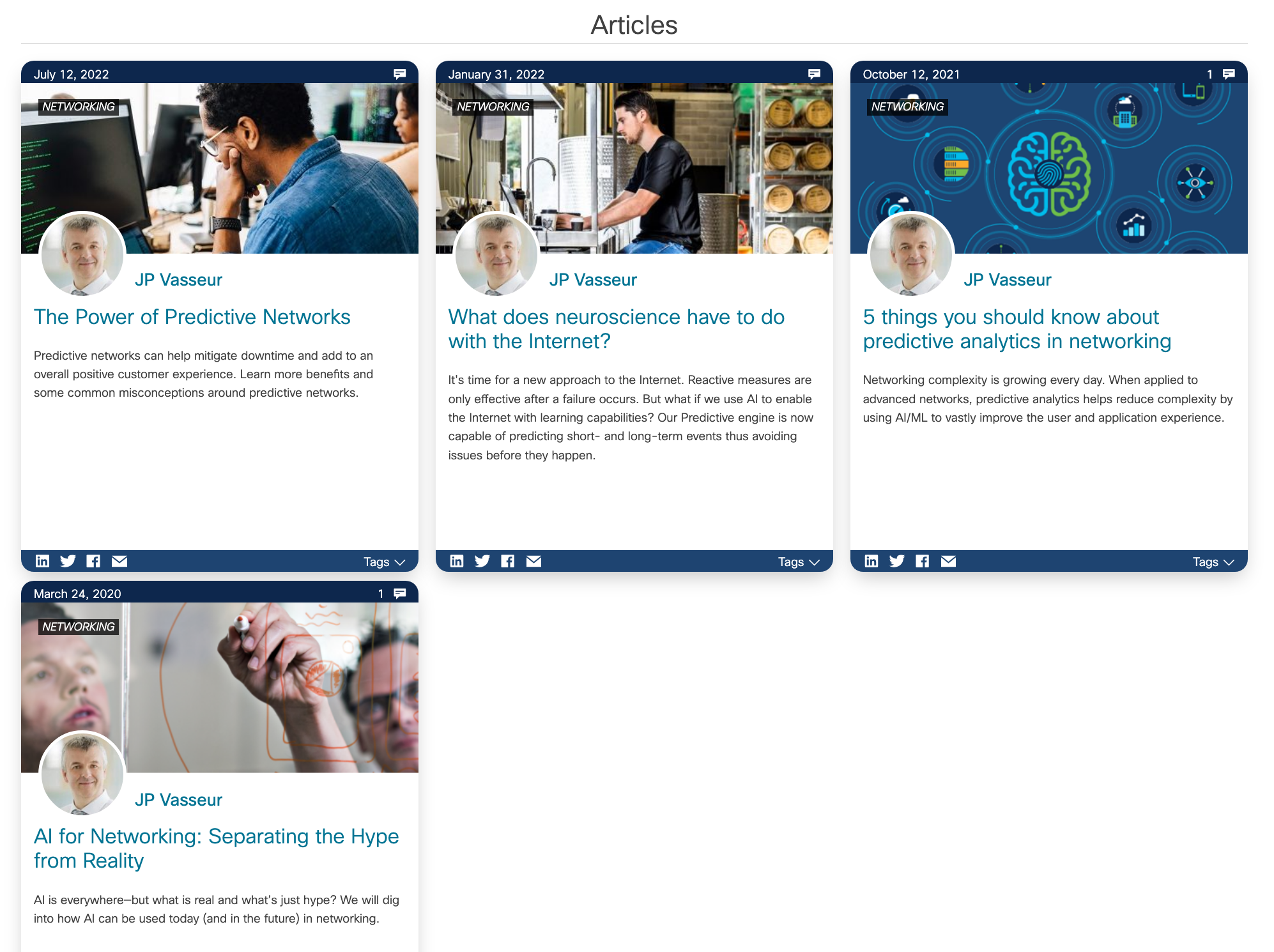 Preview of Cisco article cards